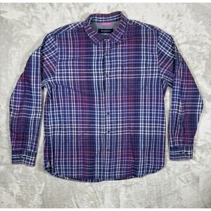 Tommy Bahama Shirt Mens XL Purple Plaid Cotton Long Sleeve Button‎ Up